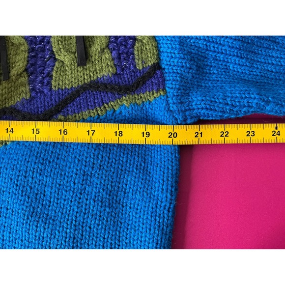 Vintage‎ Novo Womens Hand Knit Crew Neck Sweater Sz M 80's Art To Wear Ecletic - Picture 6 of 7